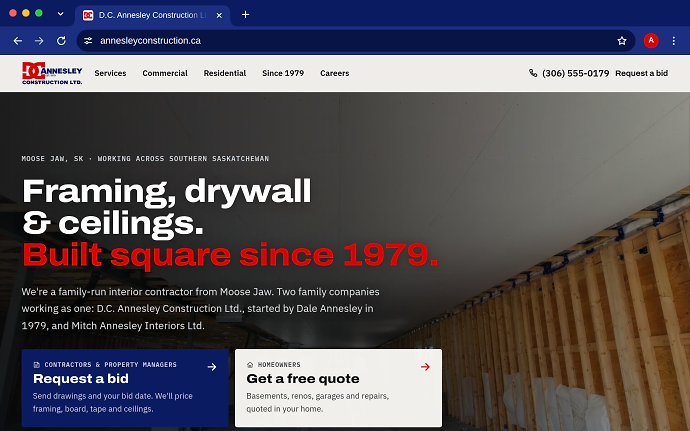 D.C. Annesley Construction Ltd. homepage